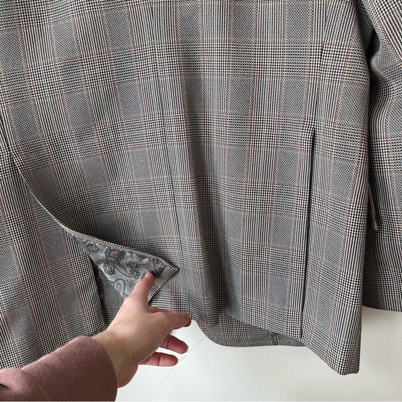Vintage 1980s Impex International Blazer Hand Tailored Glen Plaid, 40R - Picture 5 of 11